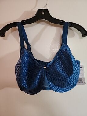 Chantelle C Magnifique Nouveau Full Coverage Deep Blue Jacquard Underwire Bra